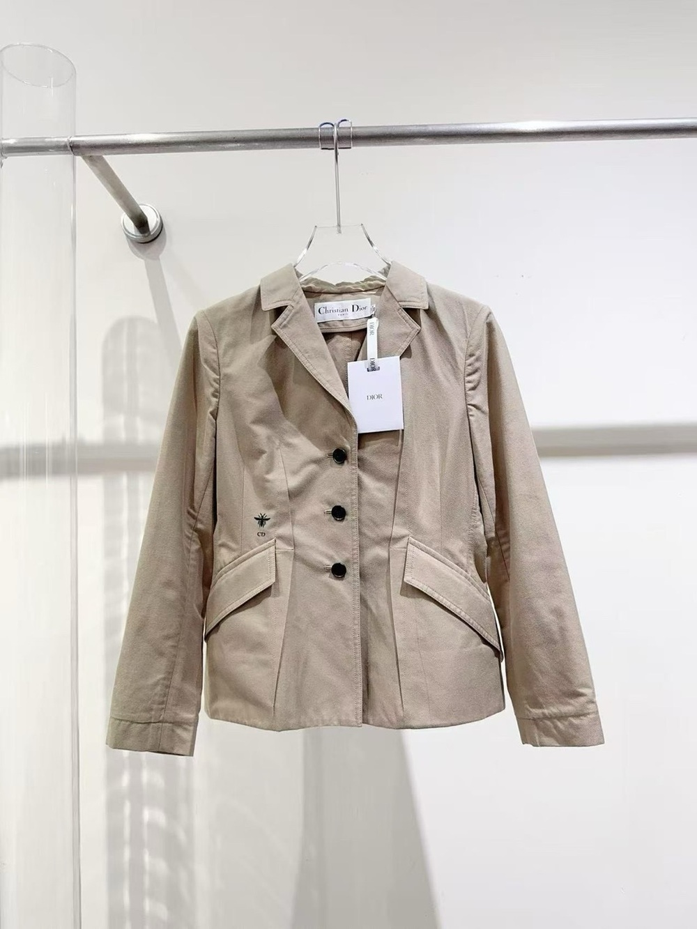 Dior Beige Single-Breasted Tailored Blazer Jacket